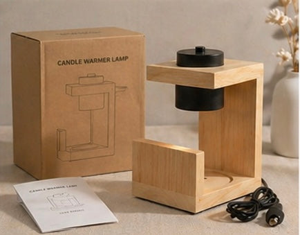 Nordic Wooden Candle Warmer Lamp
