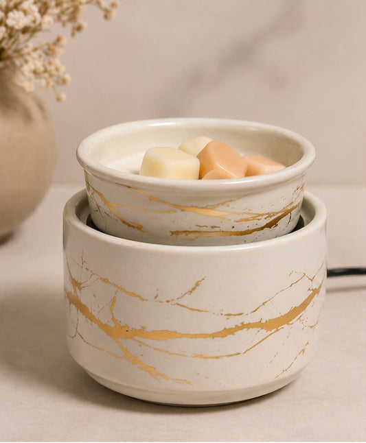 Marble Ceramic Wax Melt Warmer | 3-in-1 Home Fragrance Decor