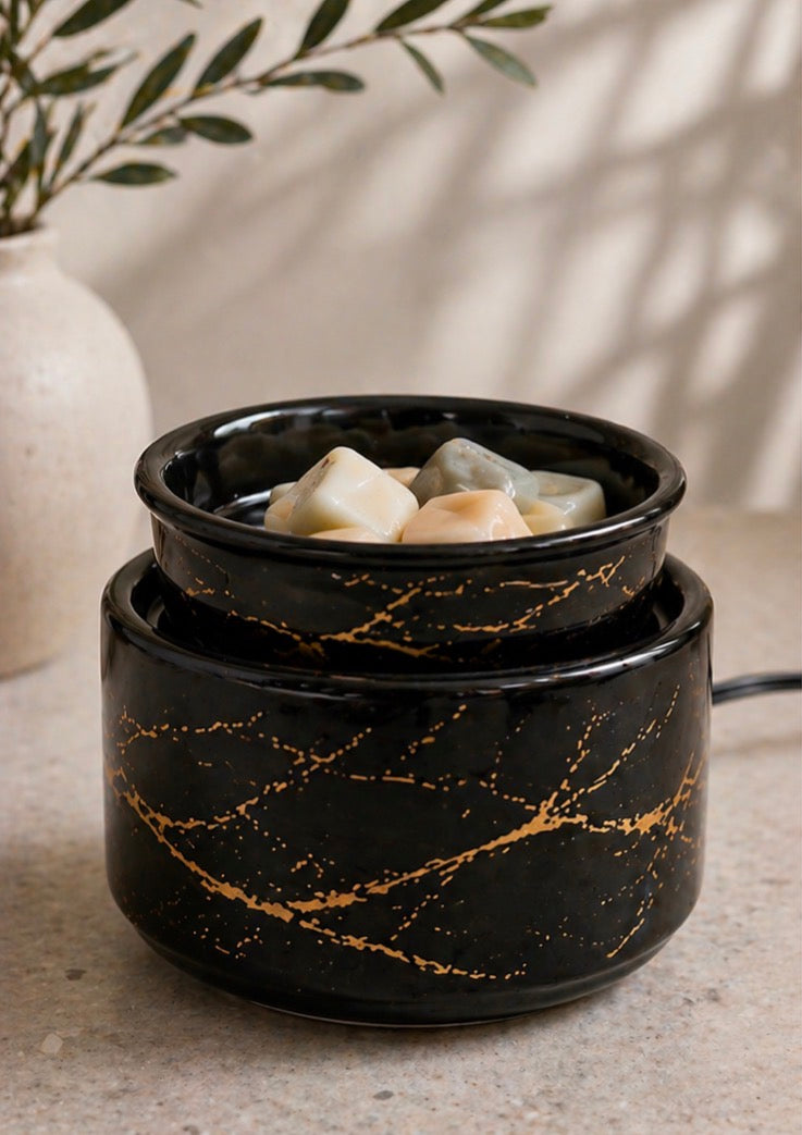 Marble Ceramic Wax Melt Warmer | 3-in-1 Home Fragrance Decor